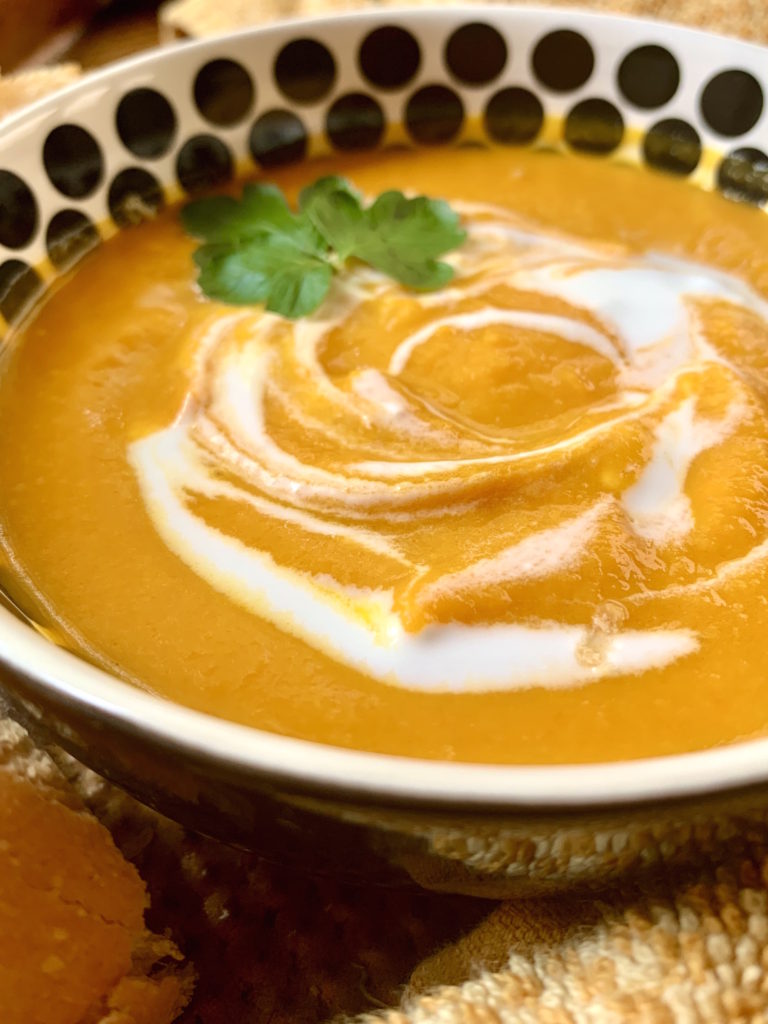 Close up of Carrot Ginger Soup
