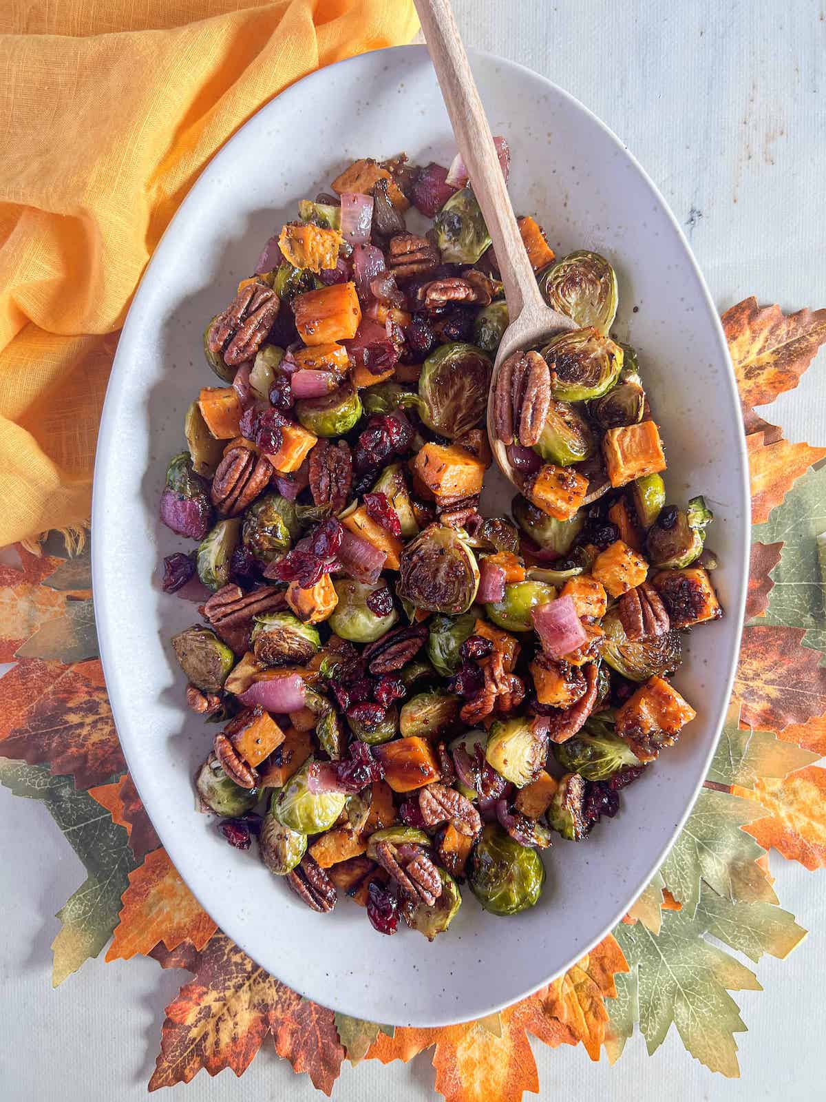 Roasted Brussels Sprouts and Sweet Potatoes